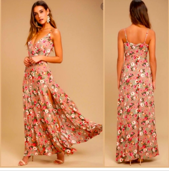 Lulus Everlasting Bliss Blush Floral Maxi Dress - Picture 2 of 10
